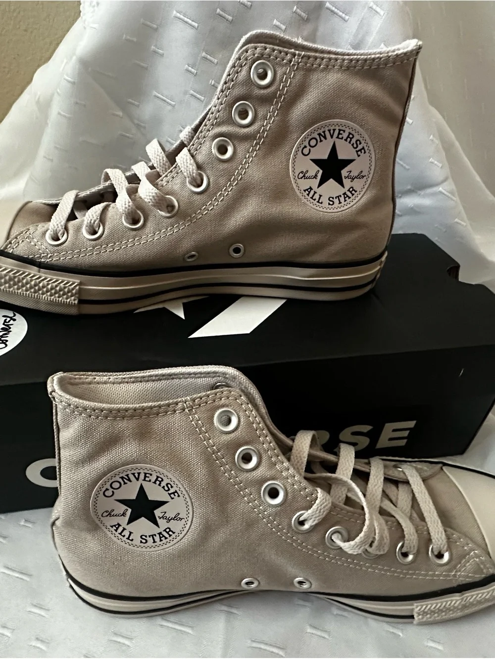 Converse Chuck Taylor® All Star® High Top Sneakers - Beige Canvas - Picture 4 of 13